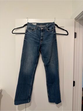 Zara Women’s Raw Hem Straight-Leg Jeans